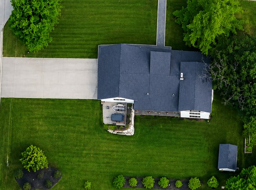 Aerial view of the property